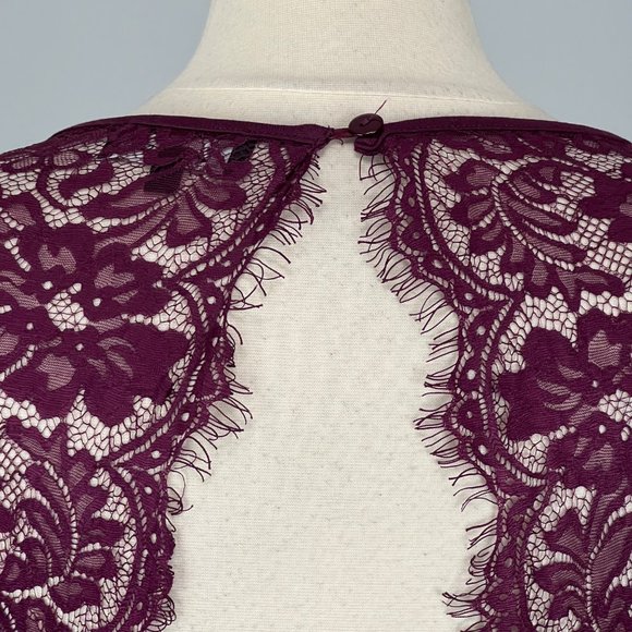 Lulus Felicity Backless Lace Skater Dress Plum Purple size Large - Picture 11 of 16